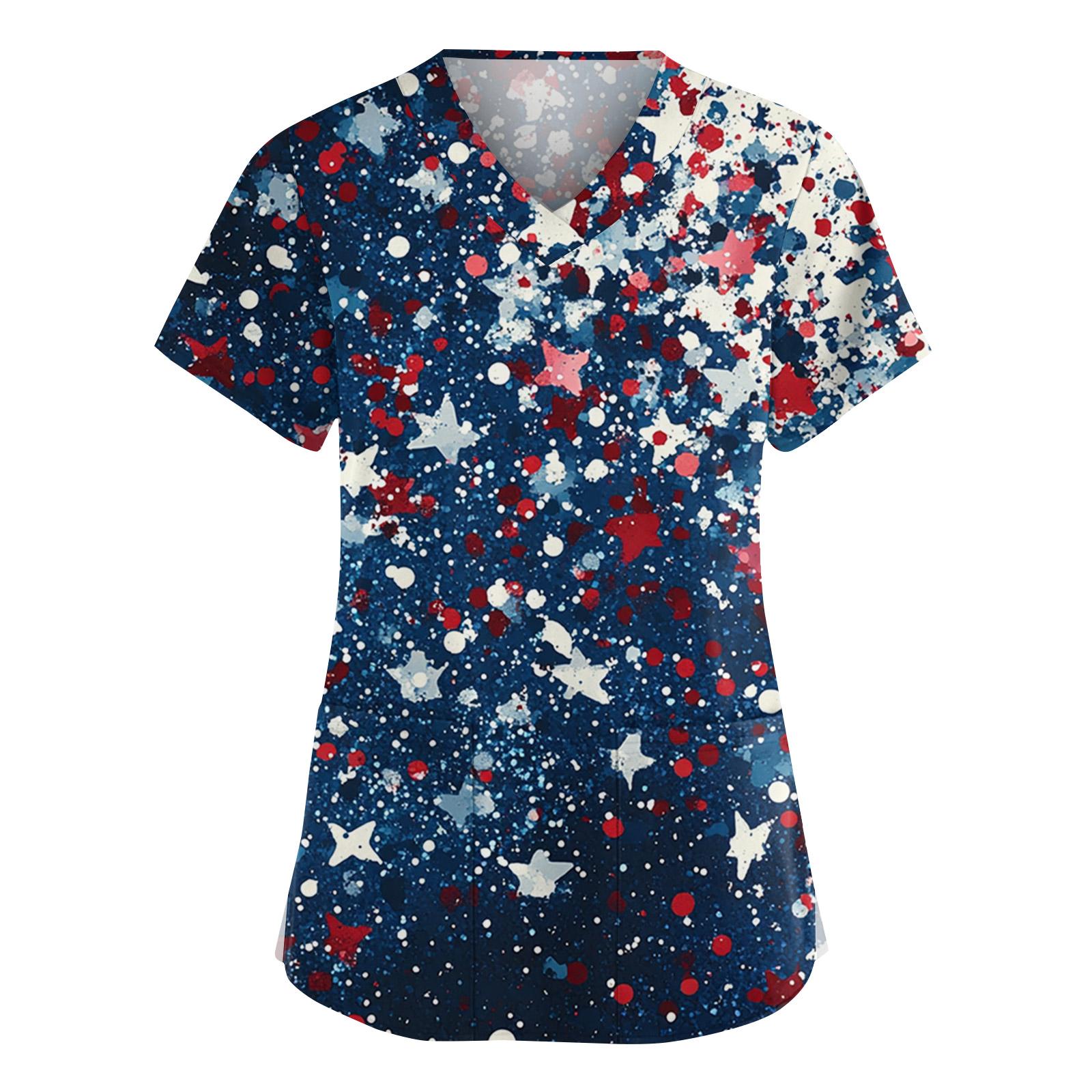 

Женская мода V-образный вырез короткий рукав комбинезон с карманами принт топы одежда XXXL