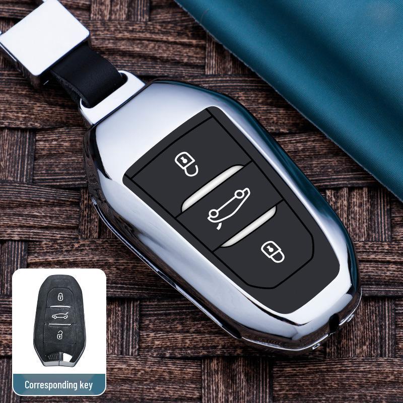 Peugeot Key Cover for 2008, 3008, 308, 4008, 5008, 508, 307, 408 - Metal Car Protection Shell Bag