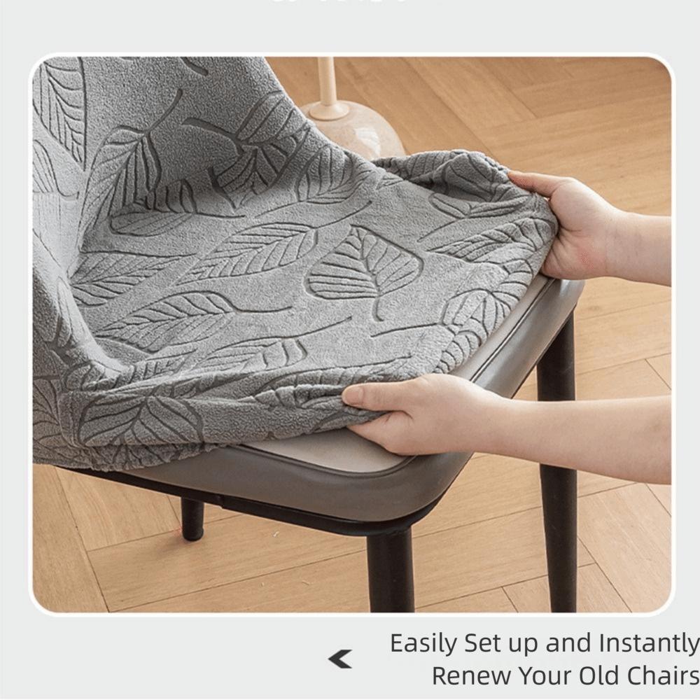 Leaf Pattern Curved Chair Cover Stretchable Dining Chair Cover Chair Seat Slipcovers  Kitchen