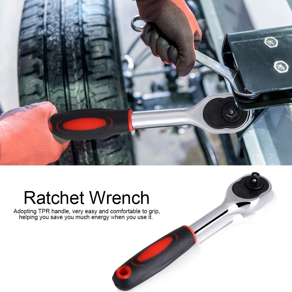 inch Swivel Ratchet 155mm Overall Ratchet Socket Direction Swivel Teardrop Repair Hand Tool xuuyuu. 1/4 Handle, 6.3mm Drive, Length, 24-Tooth Gear,