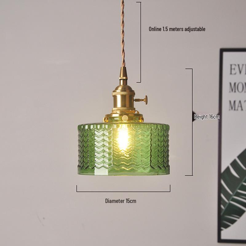 Nordic Retro Brass Glass Pendant Light - Ideal for Bar, Restaurant, Bedside, or Cafe.