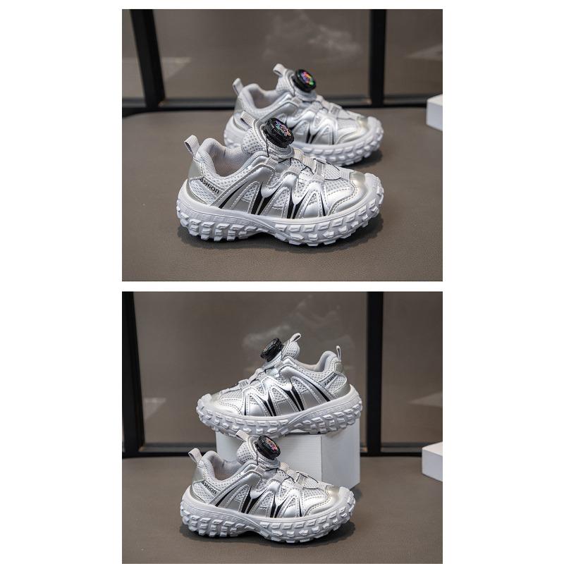 Kids Breathable Mesh Rotating Buckle Casual Running Sneakers For Unisex Boys And Girls