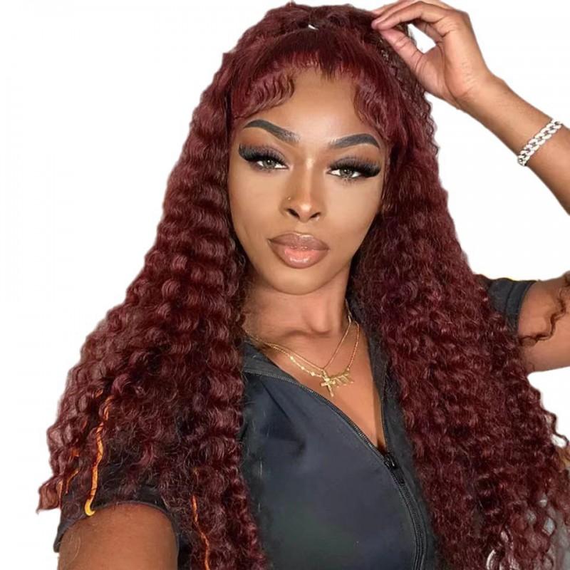 Long Curly Wig With Lace Front Synthetic Hairpiece Women Natural Look Heat Resistant 18-40 Inch