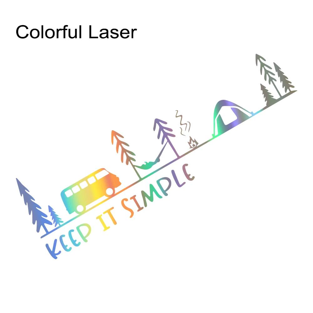 

Keep It Simple Mountain Camping Theme Car Sticker For Camper Caravan Van Vehicles Side Body Decoration Vinyl Decal Accessories