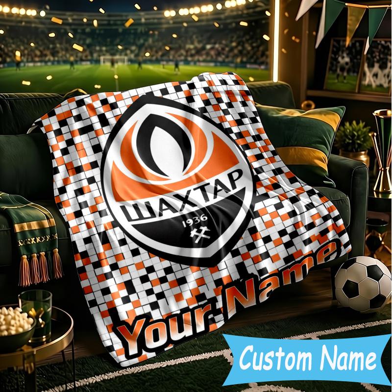 Custom Personalized Blanket Shakhtar Crest Soft Throw Blanket, Suitable for Family and Friends, Sofa Blanket,Home Decor Christmas gift