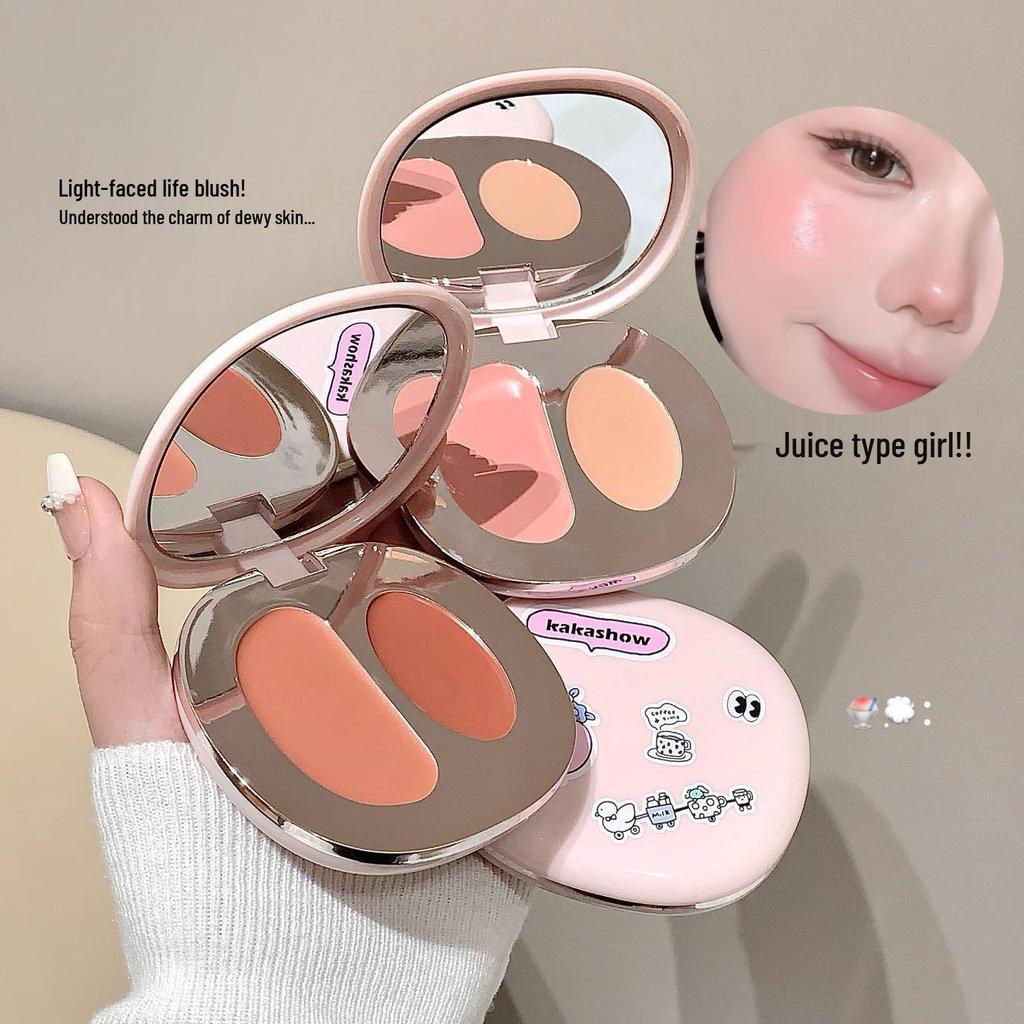 Kakashow Dewy Tipsy Blush Cream: Enhances Face, Brightens Complexion, Natural Contouring, Korean Style.