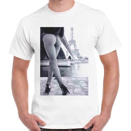 Eiffel Tower Sexy Girl Funny Novelty Men Women Gift Unisex Retro T Shirt 2510