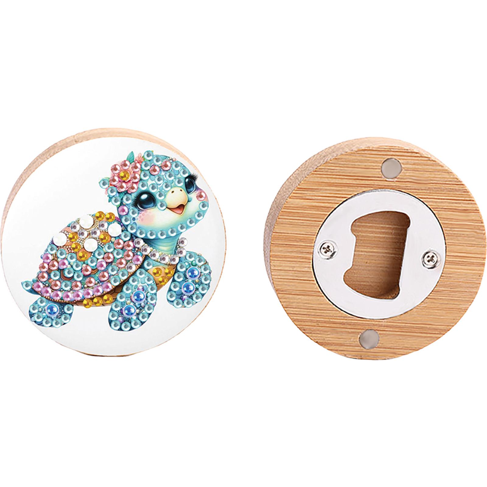 

Wooden PET Animals Diamond Painting Fridge Magnets Bottle Opener 5D DIY Diamond Art Magnets Bottle Opener Crafts for Adults