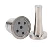 5 Hole Reusable Coffee Capsule Refillable Coffee Pod Filter with Stainless Steel Coffee Tamper Brush Spoon