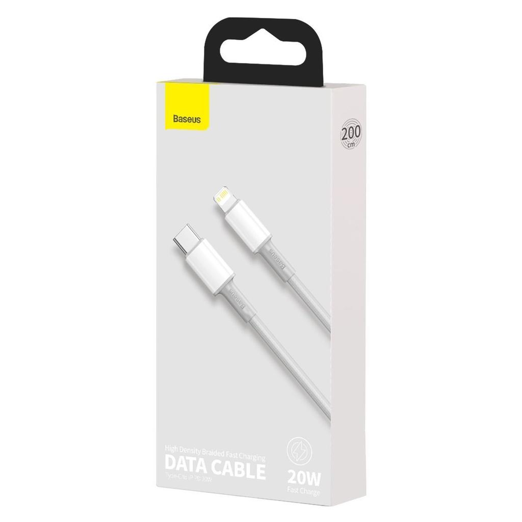 Kabel Usb-C Do Lightning Baseus High Density Braided, 20W, Pd, 2M (Biały)