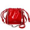 Solid color pump belt bucket bag women's winter new popular personality chain fashionable simple shoulder messenger bag