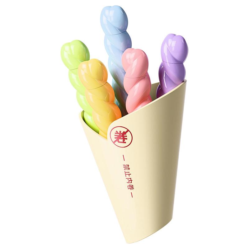 

5 Pcs Twist Shaped Portable Kitchen Storage Food Snack Seal Bag Clips With Holder Sealer Clamp Magnetic Tool Refrigerator Magnet помаранчевий