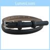 Buckle Square Solid Color Leather Thin Waist Belts Fashionable Gifts Casual