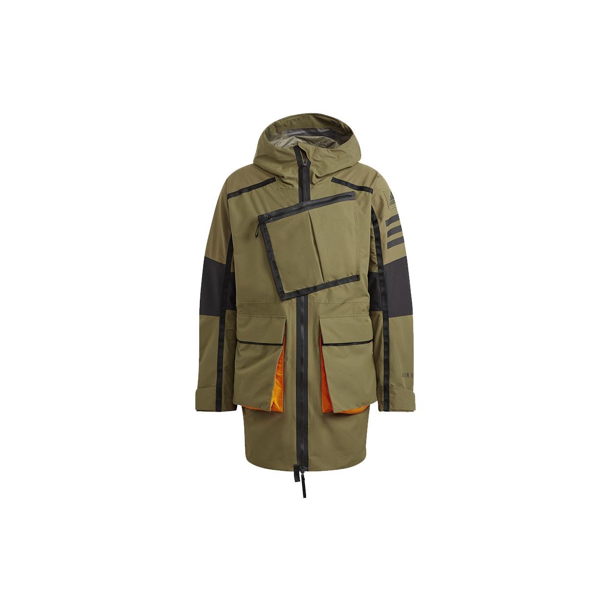 adidas Xploric RAIN.RDY Parka  Olive Green Black  Men s GQ2399 XL