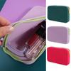 Solid Color Square Cosmetic Bag Contrasting Colors Coin Purse Casual Silicone Storage Bag  Women