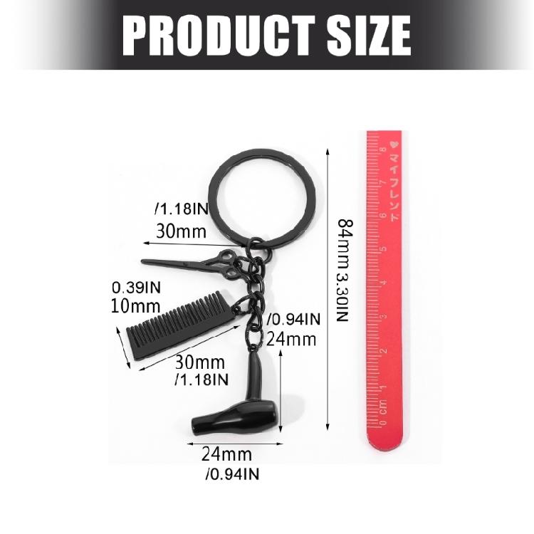 Sturdy Alloy Hair Stylists Keychain Featuring Scissors Comb Blow Dryer Detailing Perfect Gift For Hairstylists And Fashionistas