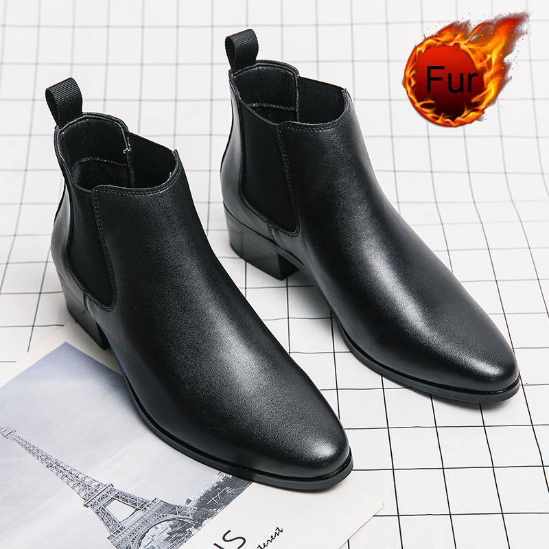 Genuine Leather Spring Designer Luxury Brand Dress Office Shoes For Men Chelsea Casual Boots Retro Couple Ankle Boot Footwear