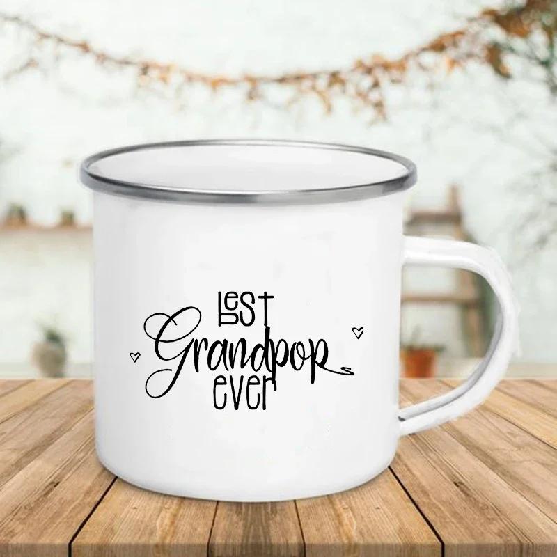 Best Mom/dad Ever Mugs Creative Glass Coffee Tea Drinks Dessert Milk Cup Enamel Mug Handle Drinkware Father's Mother's Day Gifts