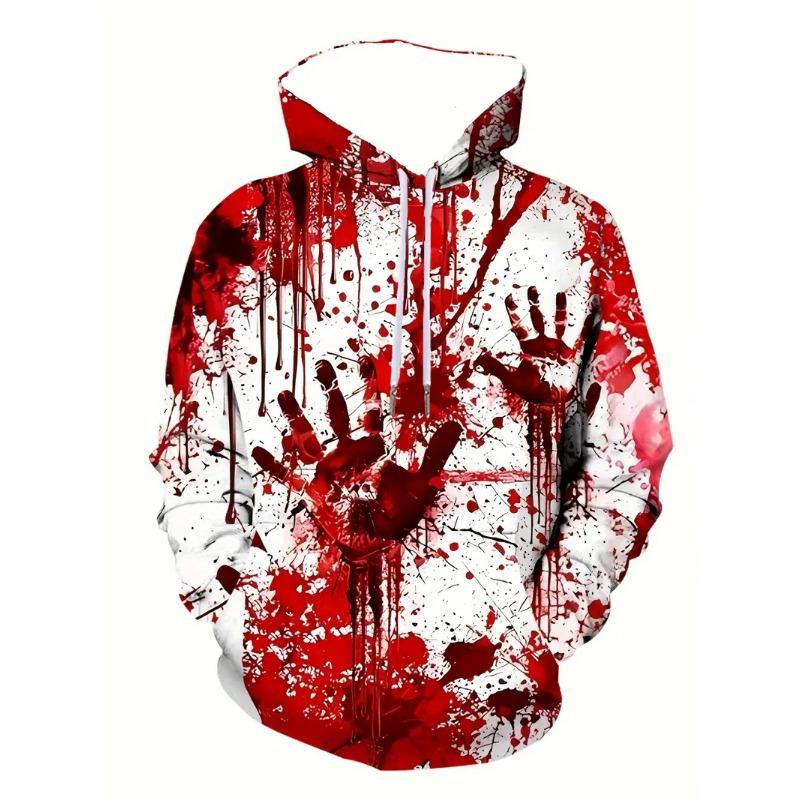 Fashion Men's Hoodie Bloody 3D Print Fall Sweatshirt Hoodie Street Casual Boy Sweatshirt Hip Hop Men's Oversized Top Clothing