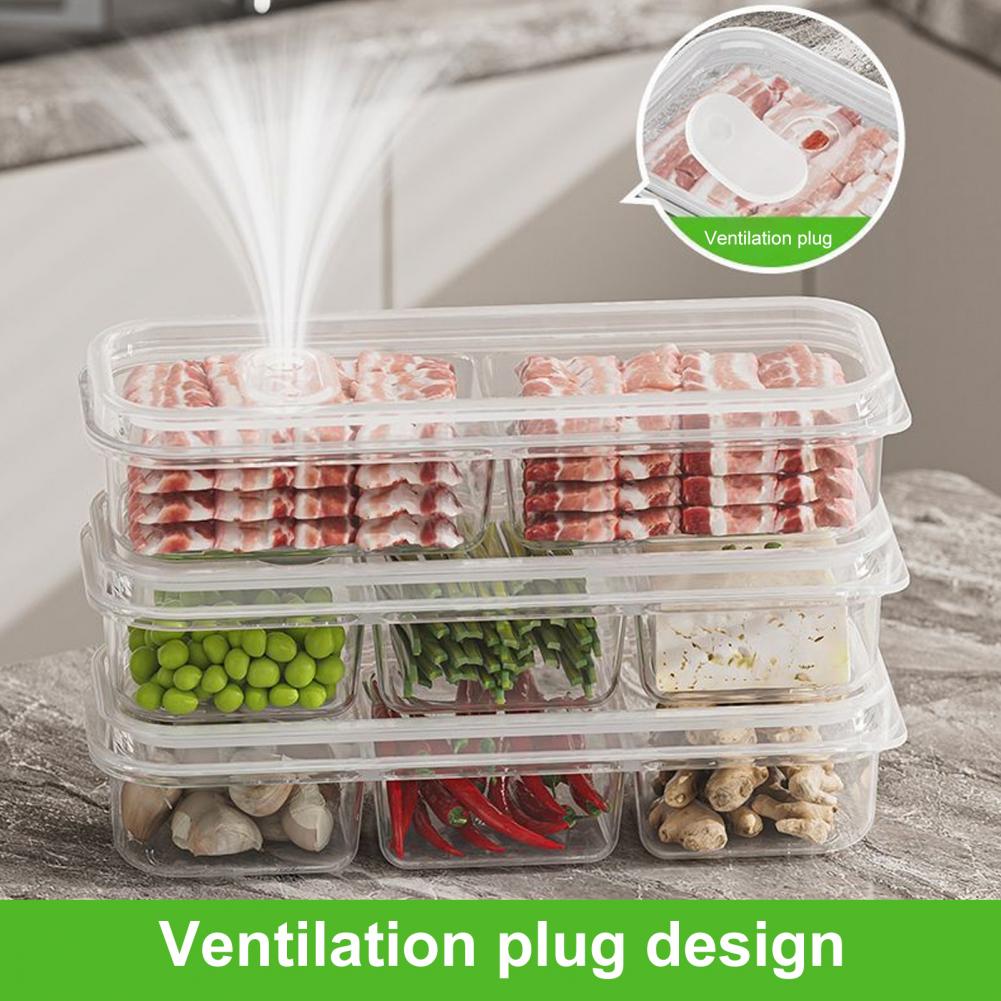 Sealed Food Organizer Breathable Storage Box Bpa-free Food Storage Box with Multiple for Fruits for Refrigerator for Kitchen