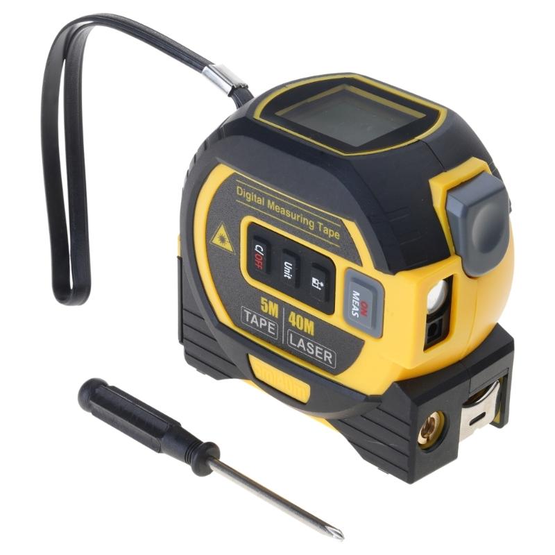 Tape Measure Digital Rangefinder High Precise with Steel Tape for Construction Builders Accurate Indoor and Outdoor Use