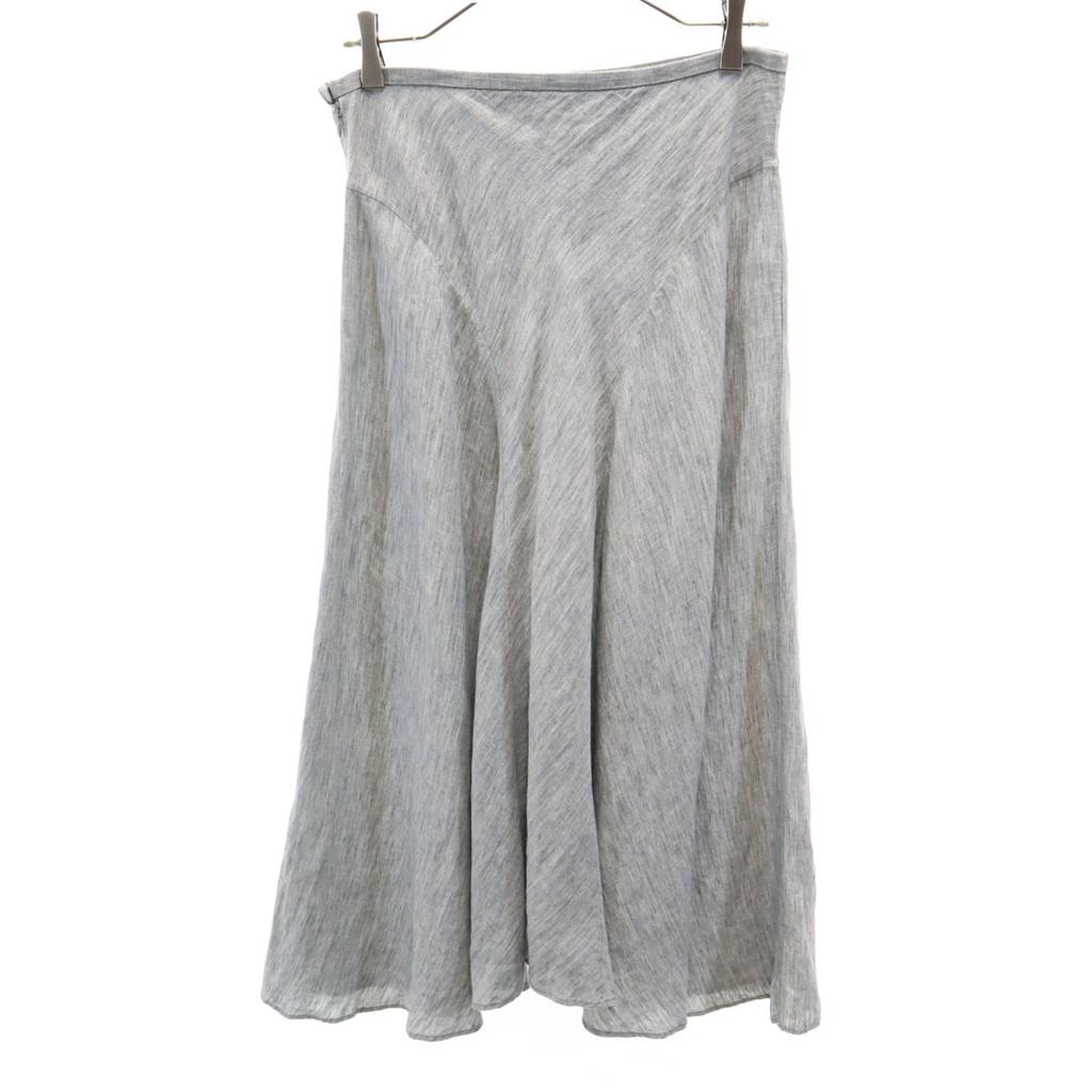 MARGARET HOWELL Made In Japan Linen Long Length Flare Skirt 3 Gray Women Used
