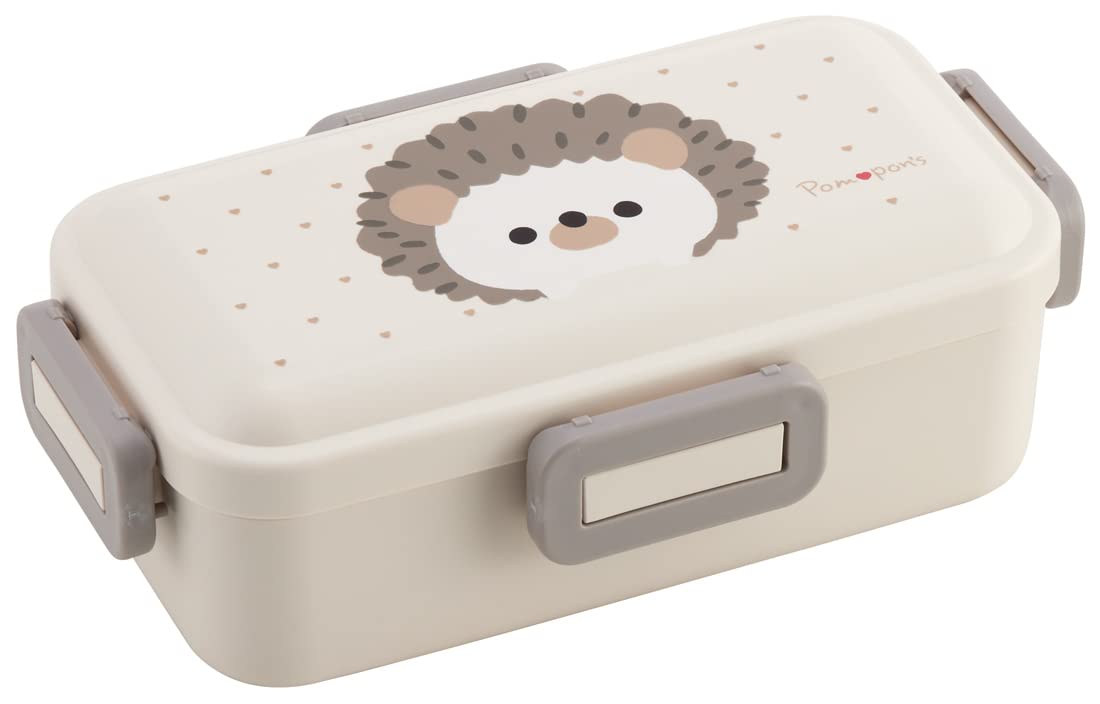 Skater Lunch Box 530ml Single Layer Made in Japan lock Dishwasher and Microwave Safe Hedgehog Women s Leak-proof 4-point Pompon s PFLB6AG-A
