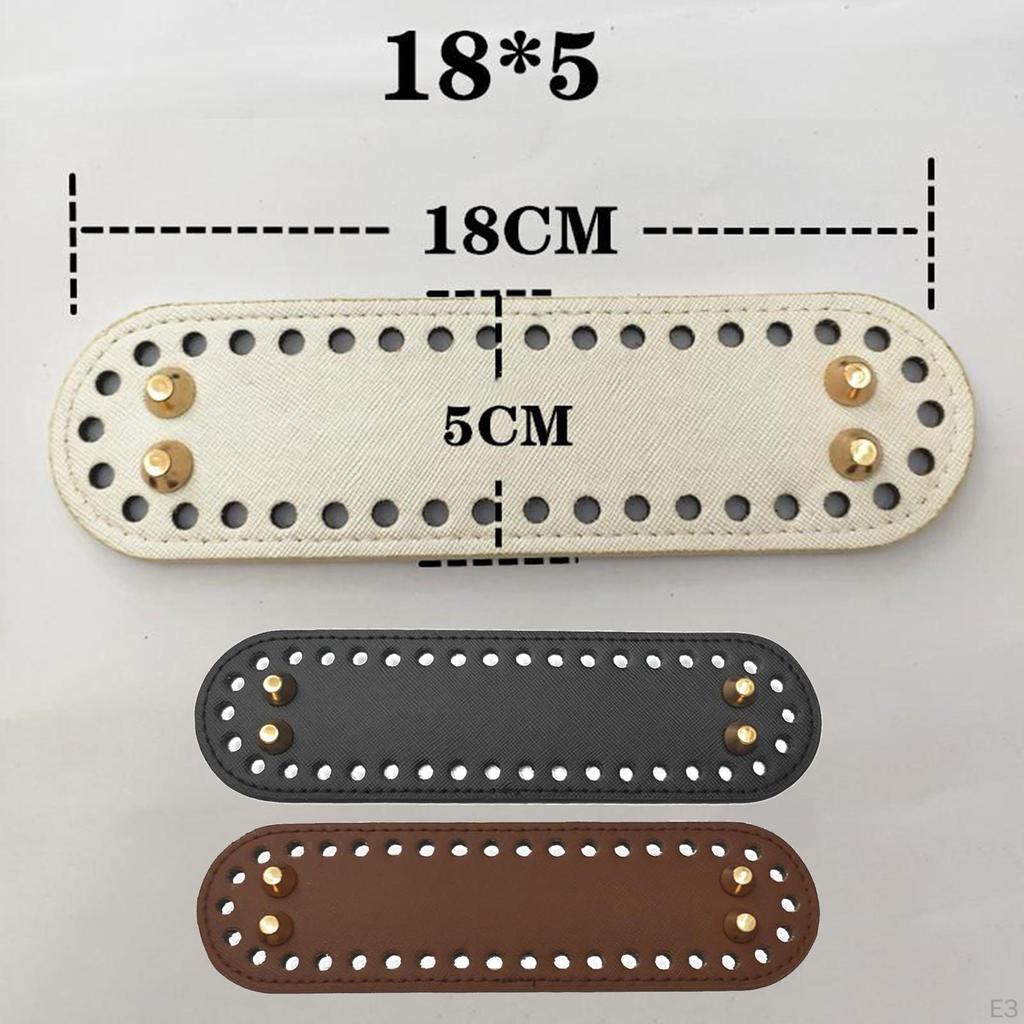 18x5cm 7.09x1.97 Inch Crochet Bag Bottom Leather Bottoms for Bags Cushion Base with Holes and