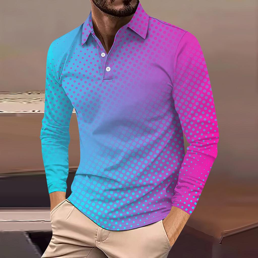 Herre Langermet Knappelukking Krageskjorte Mote Casual Topp