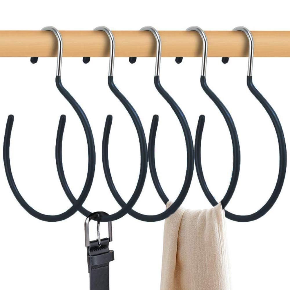 Scarves Belts Ties Hanging Hook Non-Slip Non-Snag Metal Belt Rack Scarf Ring Hangers Belt Hanger