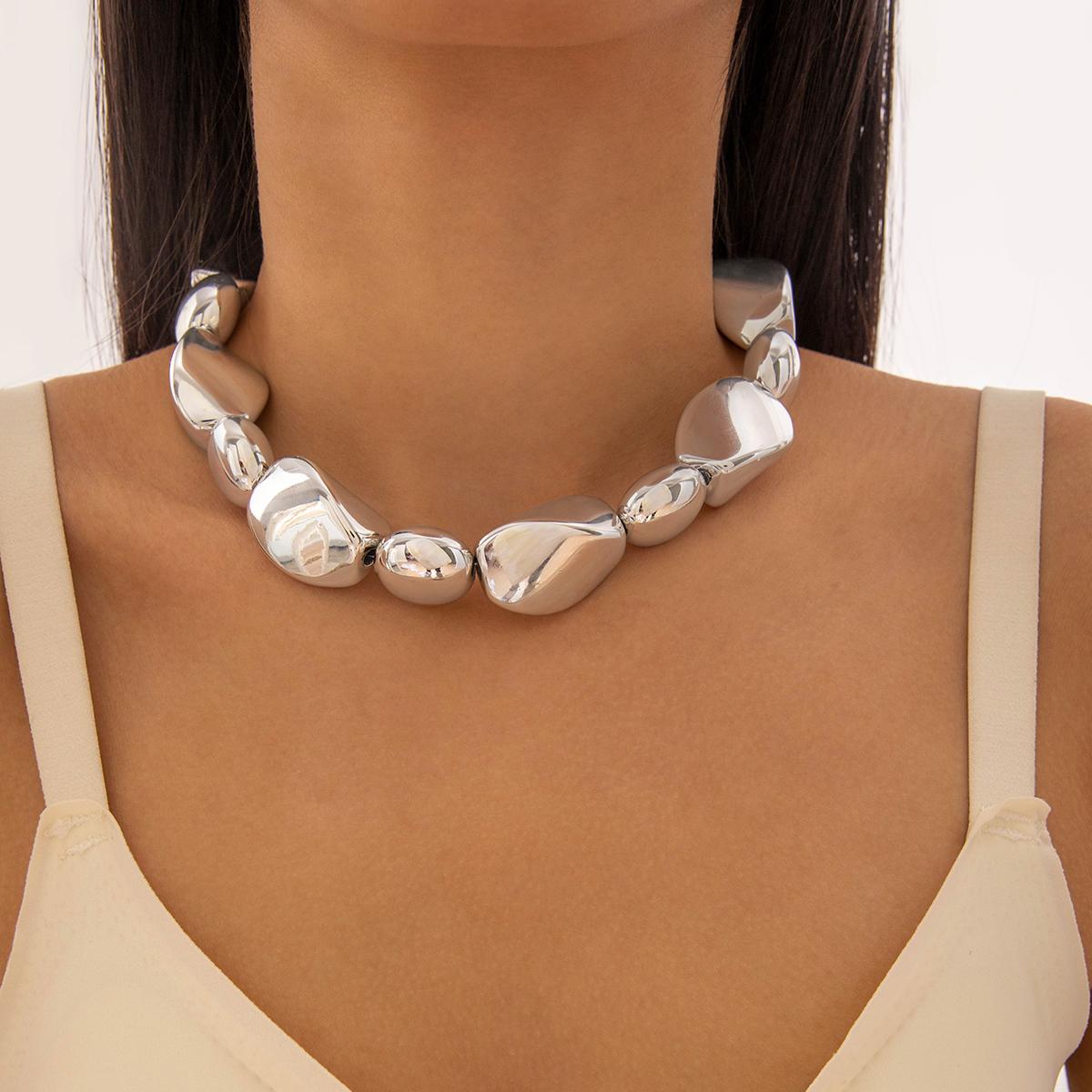 

Простая мода золотое эллиптическое деформирующееся геометрическое колье-чокер ювелирные изделия для женщин и девочек повседневная одежда для вечеринок в европейском и американском стиле