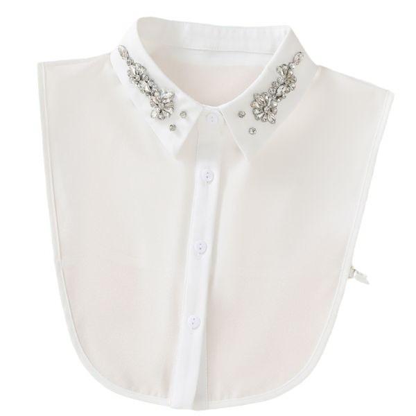 Fashionable Handmade Beads Detachable Collar for Women Shirt False Collar Lapel Blouse Top Tie Neckwear Femme Fuax Cols