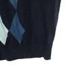 Lacoste One-point Logo Argyle Pattern Long Sleeve V Neck Sweater 3 Navy Men's Used