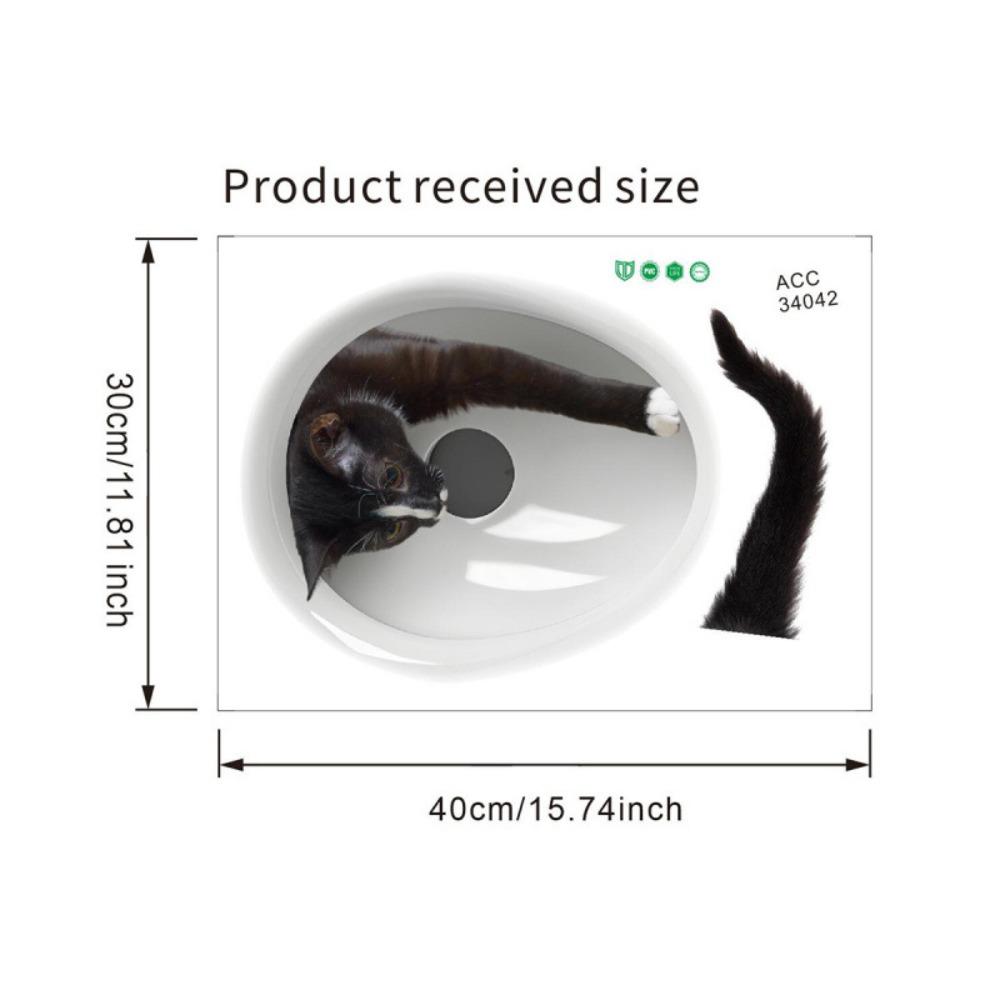 Creative Funny Cat 3D Toilet Lid Stickers Removable Self-Adhesive WC Sticker Clear Waterproof Toilet Seat Decals