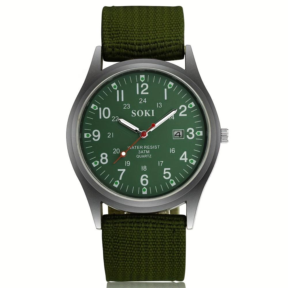 Fashion Men Luminous Quartz  Wristwatch Nylon Strap Watches Masculino Relogio Fashion Male Calendar Clock Out-door Reloj Hombre