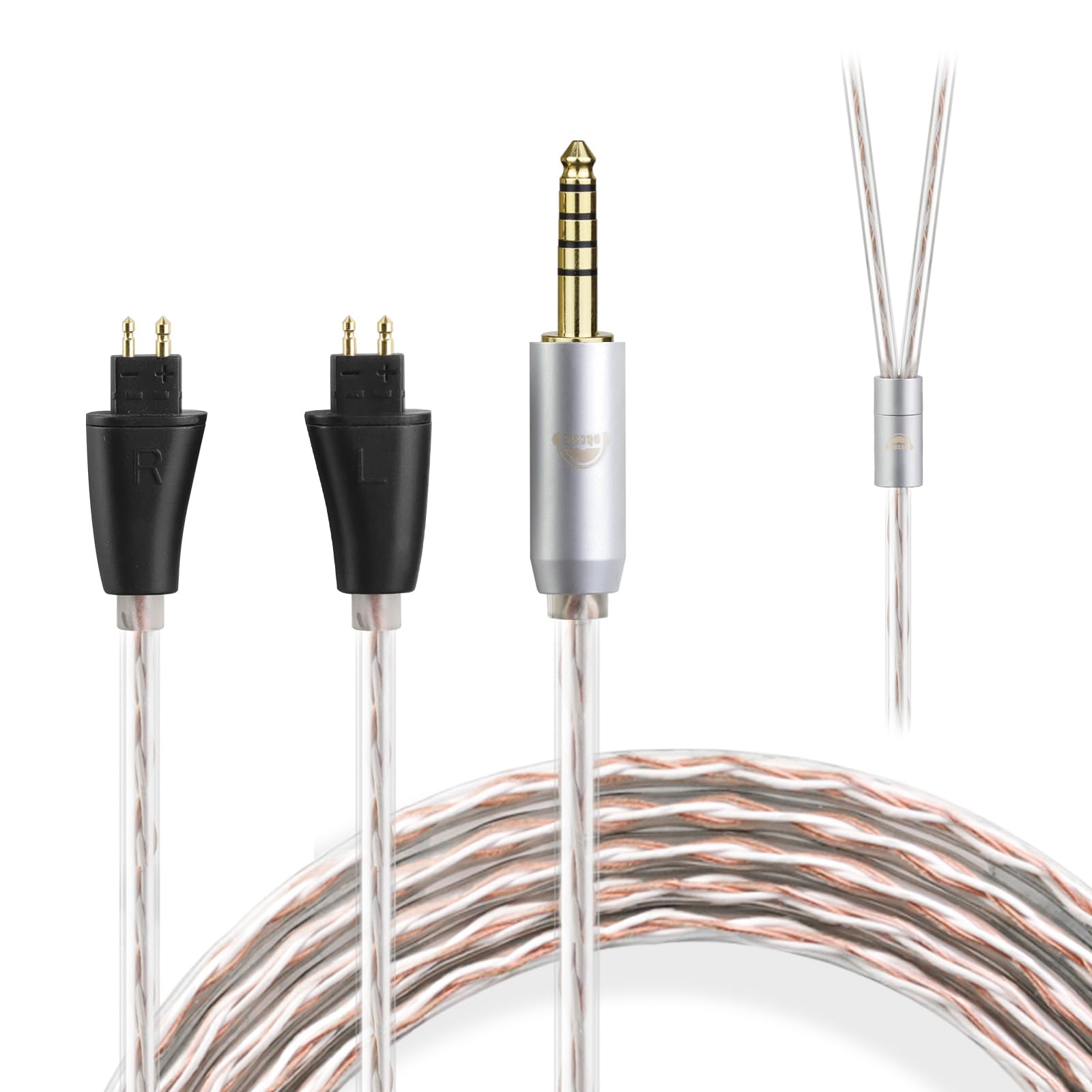 

okcsc JBX Headphone Cable for FOSTEX for Earphones and Headphones Compatible with TH909 OFC Length Re-Cable TH900mk2, TH600, TH610, 4-core 1.5m 4.4mm