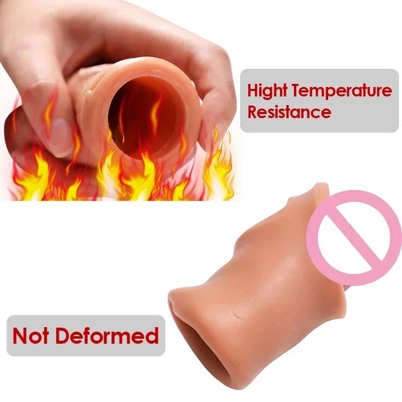 Velkoobchod Soft Realistic Penis Sleeve Extender Big Dick Bold Cock Head Head Zvětšení Muž Muži Muž Zpoždění ejakulace