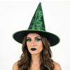 Velvet Pleated Witch Hats Multi Color Options For Halloween Party Cosplay Stage Performance Costume Dress Up Accessories