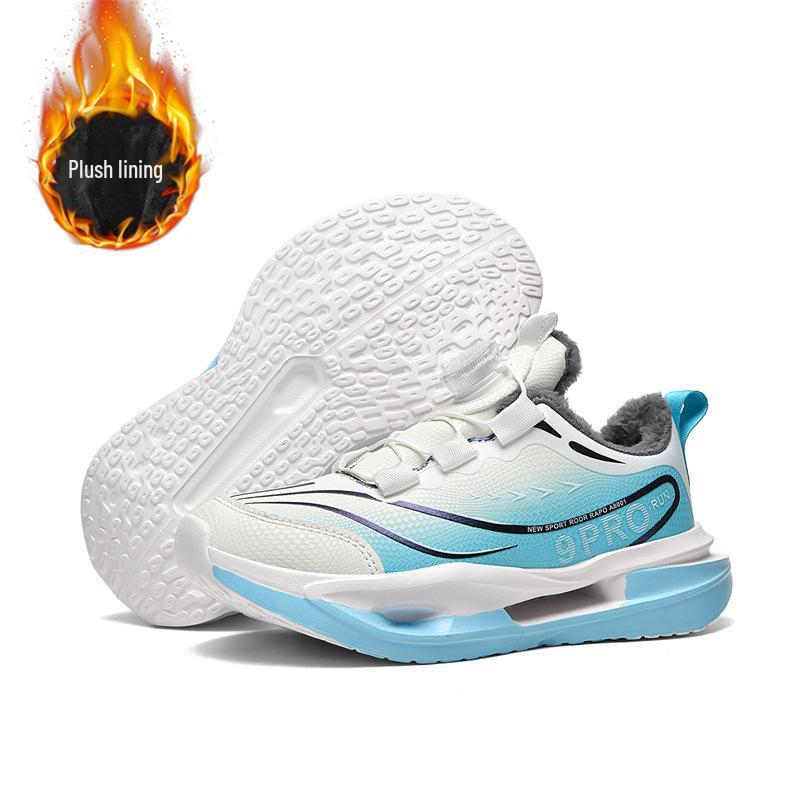 2025 Winter Waterproof Plus Velvet Boys Cotton Shoes - Lightweight, Soft Sole, Casual Student Running Shoes 38