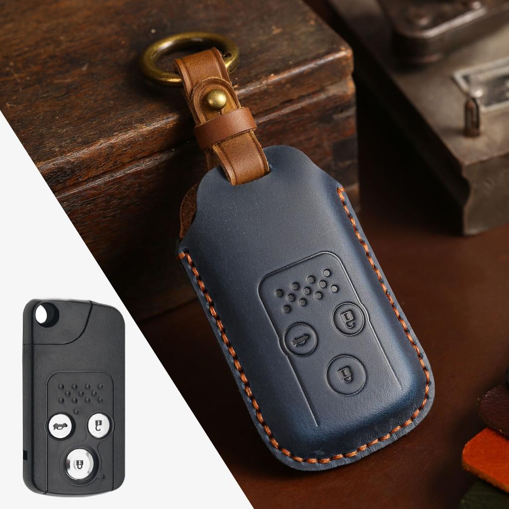Leather Car Key Cover Protector Case for Honda Accord SPIRIOR Odyssey Civic Crv Crosstour Genuine Fit Shuttle Freed Spike Hybrid