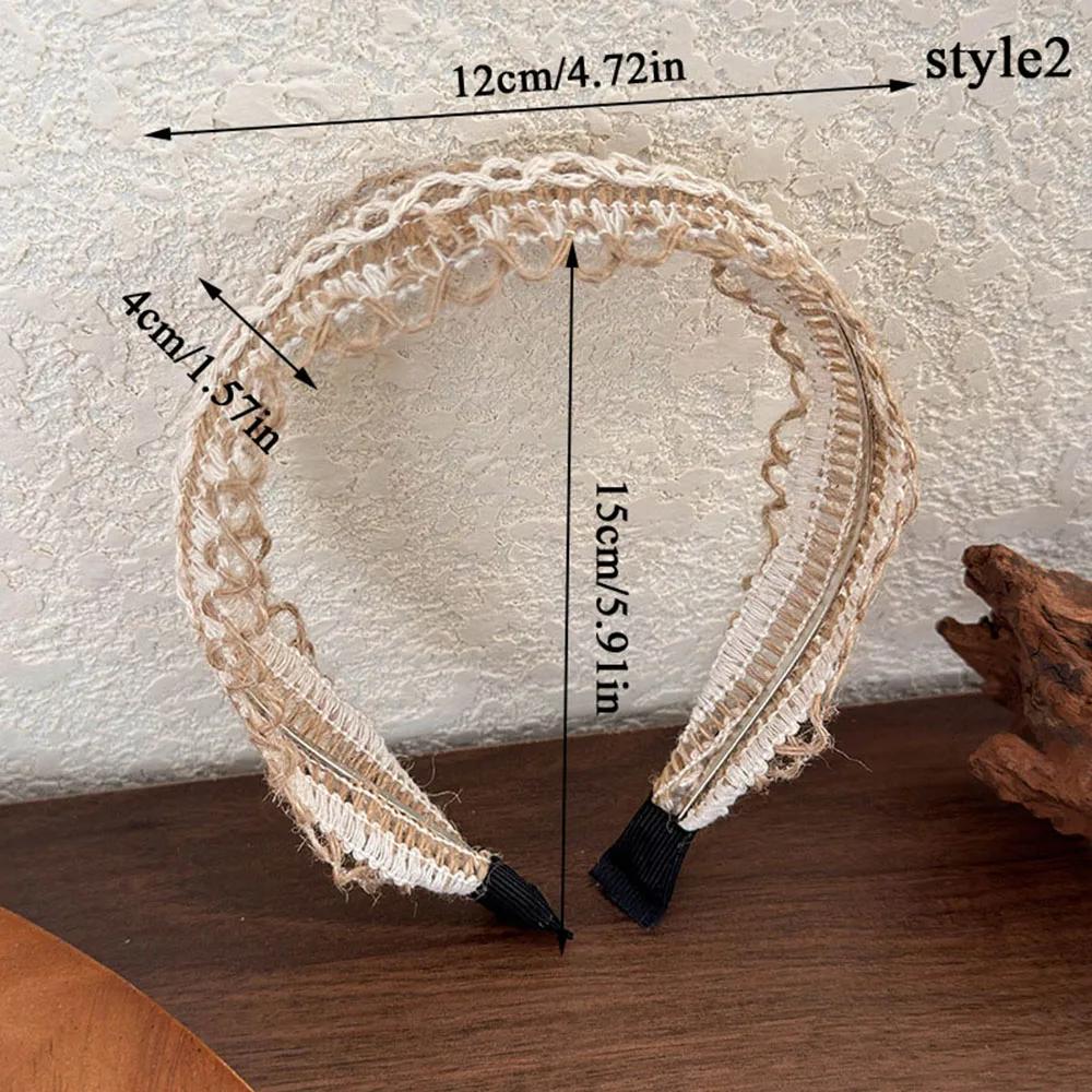 Beach Style Straw Headband Bohe Hair Band Weaving Cross Hair Hoop Summer Women Hairband Wide-Brimmed Headwear Hair Accessories