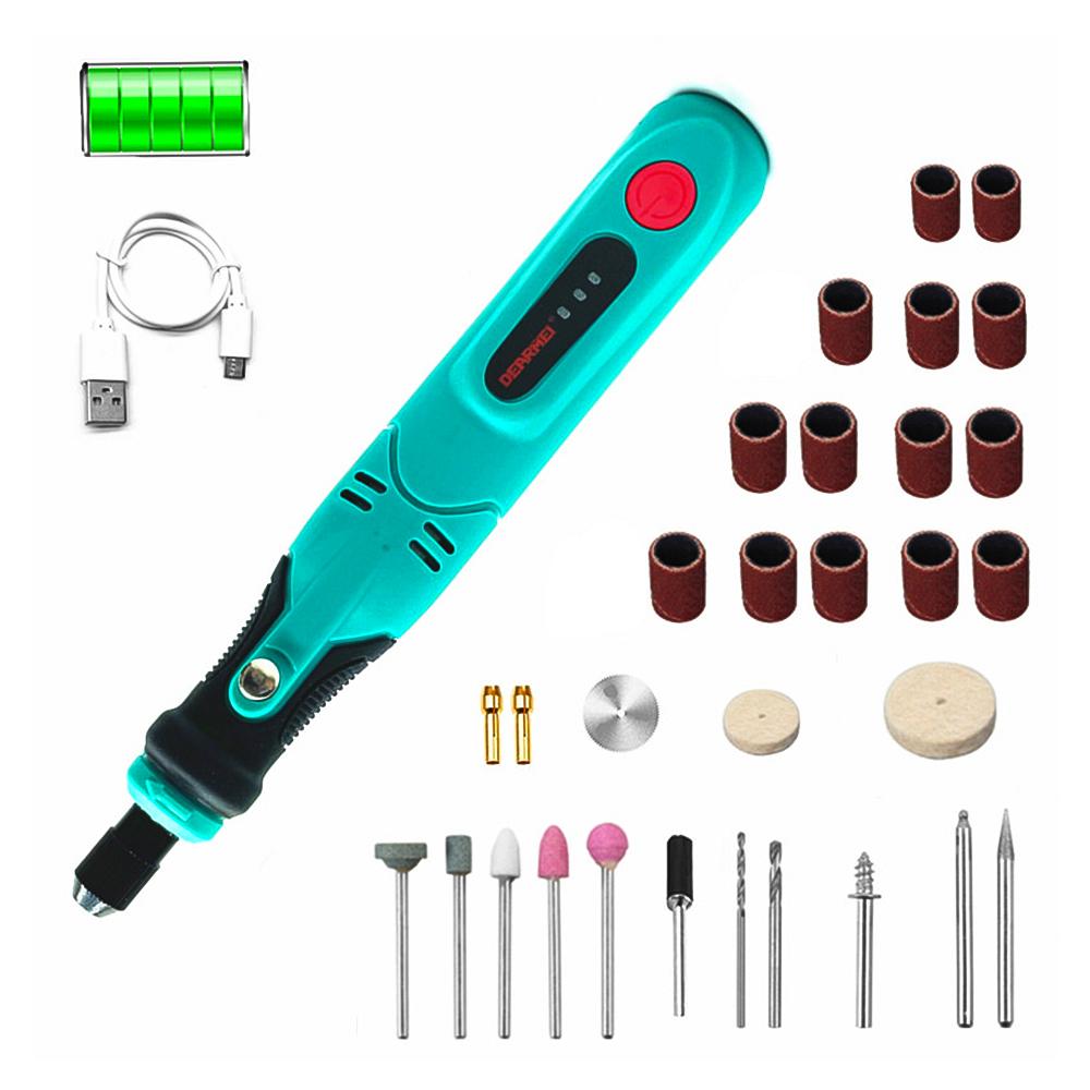 USB Rechargeable Electric Drill 3-speed Adjustable Electric Grinding Engraving Pen DIY Cutting Drilling Polishing Engraving Tool
