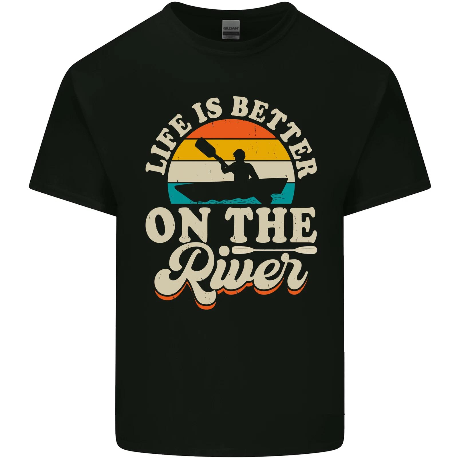 

Life is Better on the River Kayak Kayaking Canoe Kids T-Shirt Childrens S