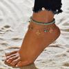 Bohemia Gold Color Snake Ankle Bracelet Set For Women Butterfly Key Lock Charm Anklet Chain On Leg Boho Jewelry Gift