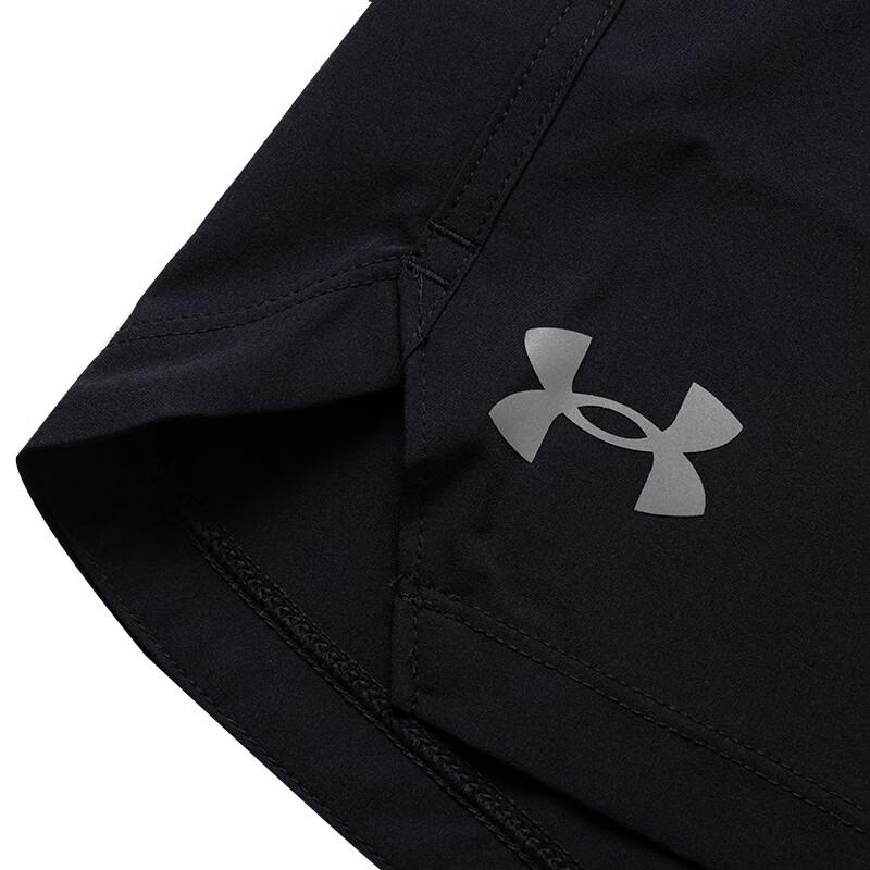 Under Armour Solid Color Belted Breathable Casual Shorts Men Bottoms Black 1351189-002