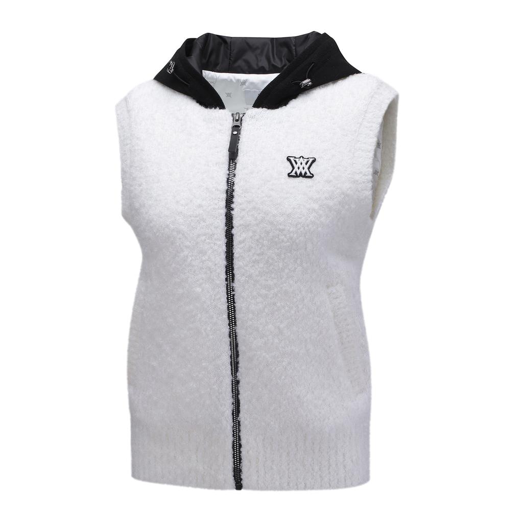 ANEW GOLF W Hoodie Knit Zip-Up Vest_Wh
