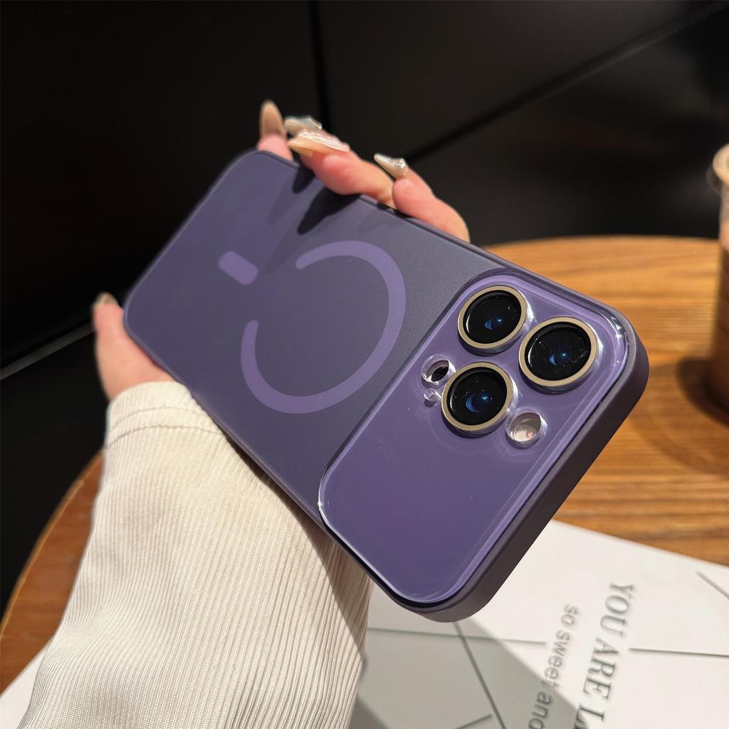 Luxury Matte Glass Lens Camera Protector Phone Case for IPhone 17 Pro Max 17Air 16 15 14 13 12 Magnetic Wireless Charger Cover