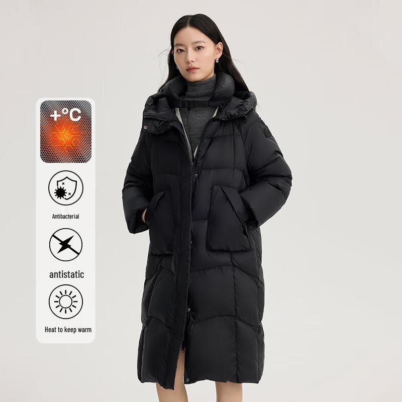 Ailaiyi Women's Long Goose Down Commuter Jacket with Detachable U-Pillow