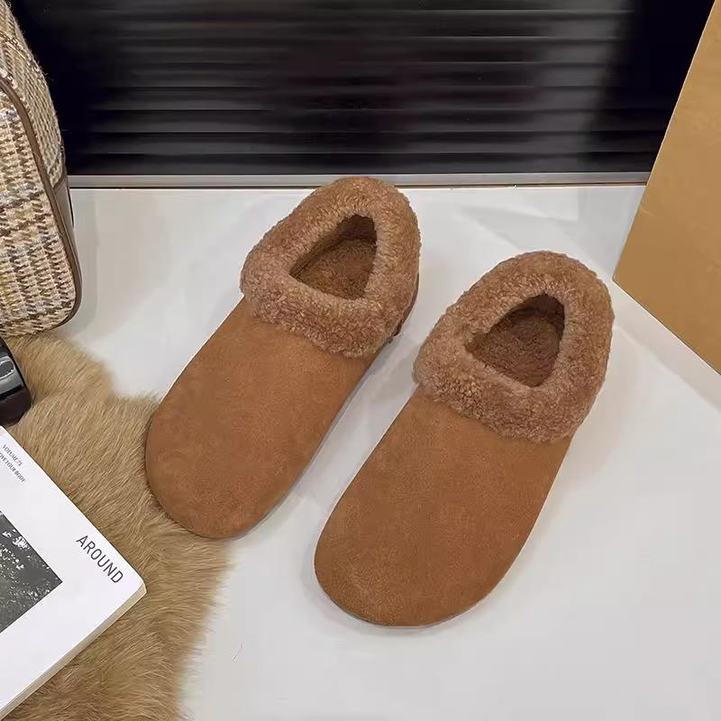 Loafers Shoes Short Plush Suede Women Ankle Boots Fur Warm Winter Snow Boots Fashion Warm Woman Boots 2026 Walking Mujer Zapatos