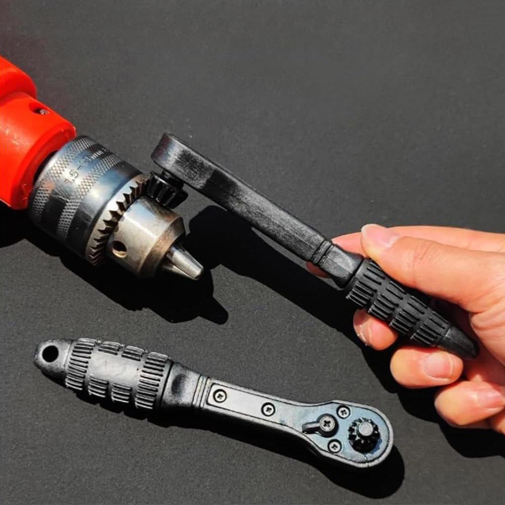 3-in-1 Ratchet Drill Chuck Key Wrench Non Slip Handle Chuck Key Replacement Tool Electric Drill Chuck Key Wrench for Power Tools